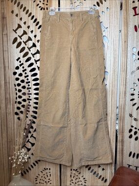 Celebrity Pink Wide Leg Corduroy Pants in Tan